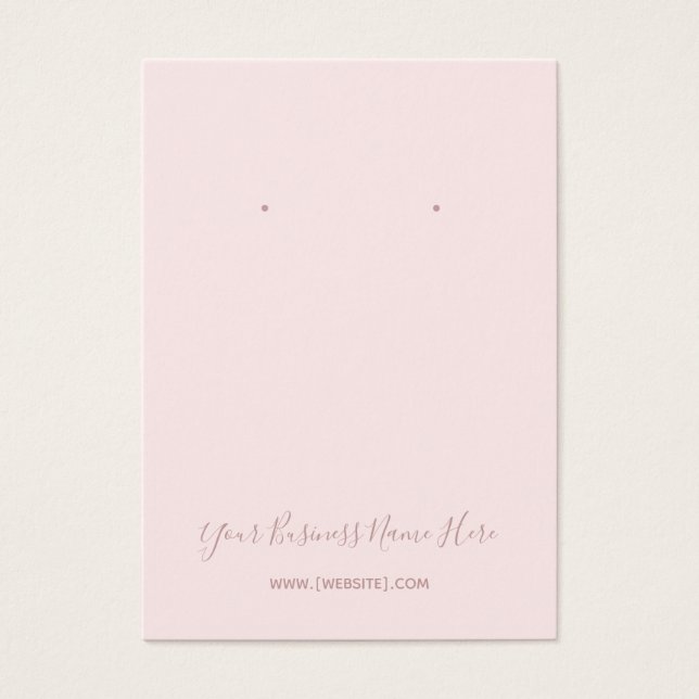 Elegante Script Rubor Tarjeta de ganancia rosa (Frente)