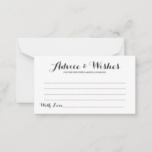 Elegante Script Simple Boda Consejos y tarjetas de