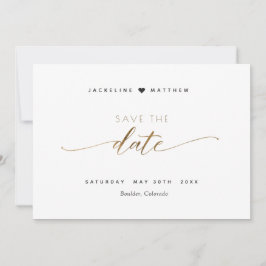Elegante Script Simple Wedding Guardar la tarjeta