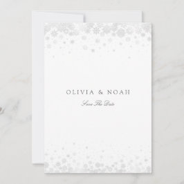 Elegante Script Snowflakes Guardar La Tarjeta De F