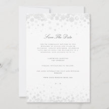 Elegante Script Snowflakes Guardar La Tarjeta De F