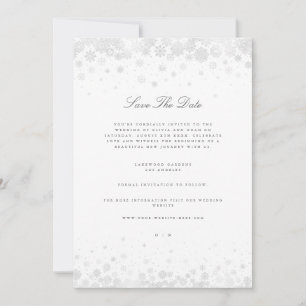 Elegante Script Snowflakes Guardar La Tarjeta De F
