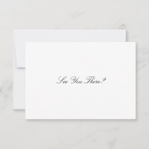Elegante Script Tarjeta RSVP de Boda Blanca y Negr
