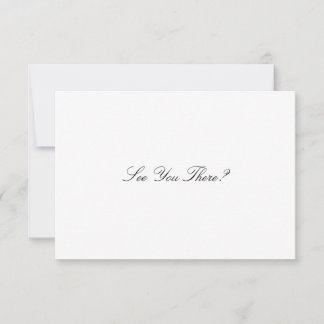 Elegante Script Tarjeta RSVP de Boda Blanca y Negr