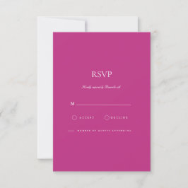 Elegante Script Tarjeta RSVP de color blanco y mag