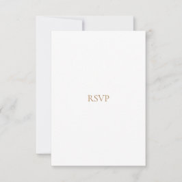 Elegante Script Tarjeta RSVP de Oro y Blanco