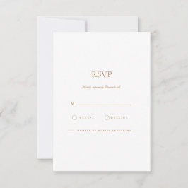 Elegante Script Tarjeta RSVP de Oro y Blanco