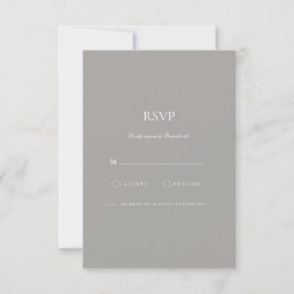Elegante Script Tarjeta RSVP en blanco y gris