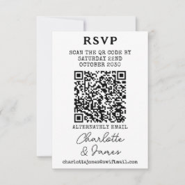 Elegante Script Tarjeta RSVP para Mr. Y Mrs QR Cod