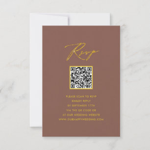Elegante Script Terracotta Simple QR Wedding RSVP