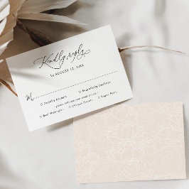 Elegante Script Wedding Rsvp con tarjeta de opcion