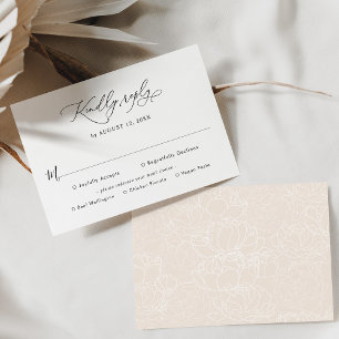 Elegante Script Wedding Rsvp con tarjeta de opcion