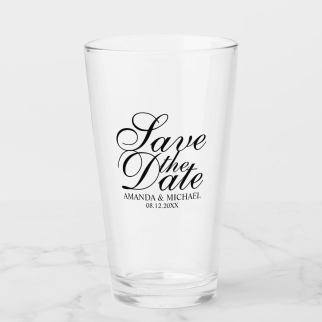 Elegante Script Wedding Save the Date (Anverso)