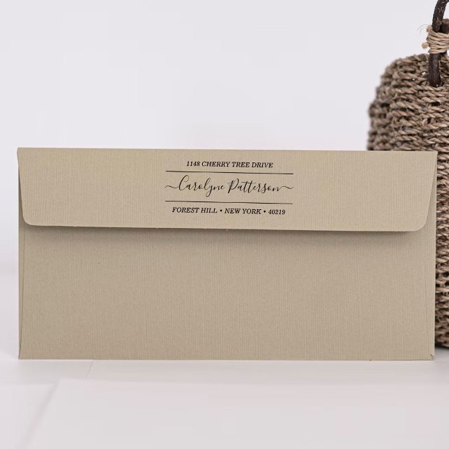 Elegante Sello de autotinta de dirección y nombre  (Subido por el creador)