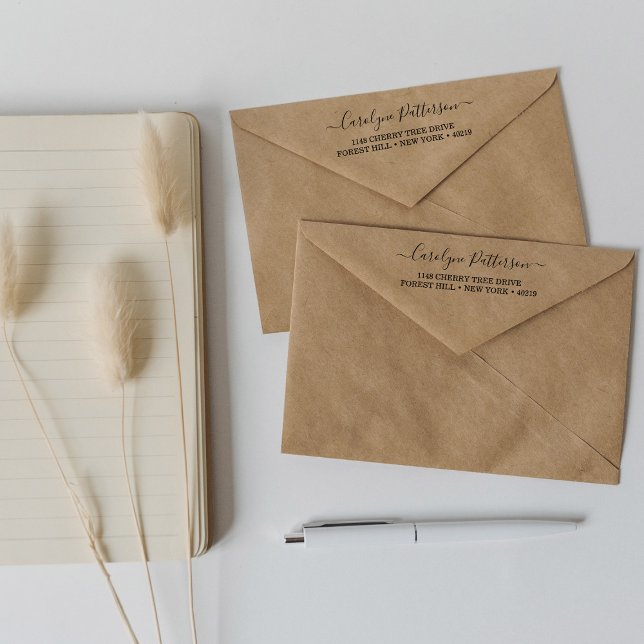 Elegante Sello de autotinta de dirección y nombre  (Subido por el creador)