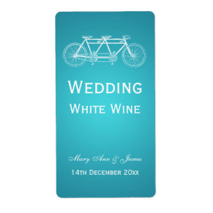 Elegante Sello de Boda Tándem Bike Turquoise