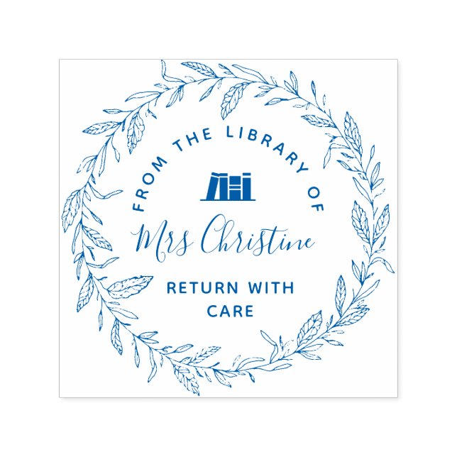 Elegante sello de libro de biblioteca botánica de  (Diseño)