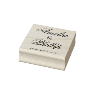 Elegante sello de Personalizado Boda rojo y blanco