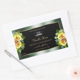 Elegante Sello de producto negro verde logotipo ro