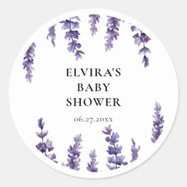 Elegante sello para sobres Baby Shower de lavanda 