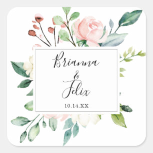 Elegante Sello para sobres Boda de Dainty Floral