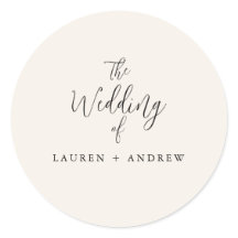 Elegante Sello para sobres crema y Boda negro