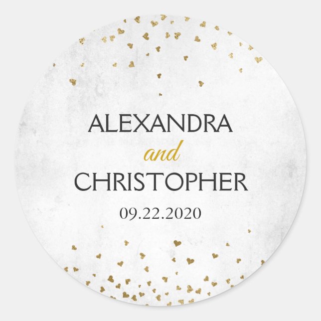 Elegante Sello para sobres de Confetti de Relieve  (Anverso)