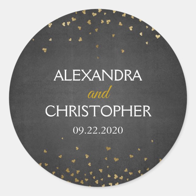 Elegante Sello para sobres de Confetti de Relieve  (Anverso)