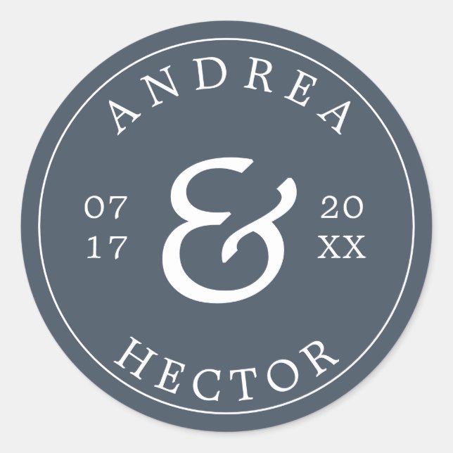 Elegante Sello para sobres de la Marina Smoky Mono (Anverso)