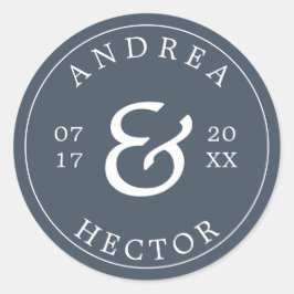 Elegante Sello para sobres de la Marina Smoky Mono