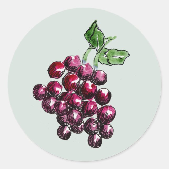 Elegante Sello para sobres de sabio de uva morado  (Anverso)