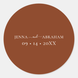 Elegante Sello para sobres rústico Boda Terracota