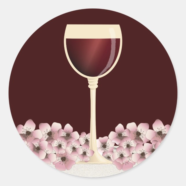 Elegante Sello para sobres Vino Rojo y Florencia (Anverso)