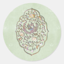 Elegante Sellos para sobres de Bodas Vintage Verde