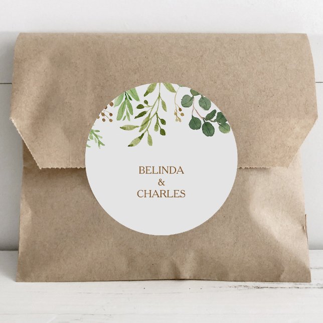 Elegante Sellos para sobres Eucalyptus Greenery Bo (Subido por el creador)