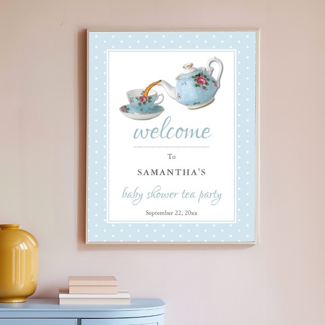 Elegante Señal de bienvenida de Baby Shower Tea Fi (Subido por el creador)