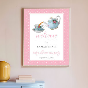 Elegante Señal de bienvenida de Baby Shower Tea Fi