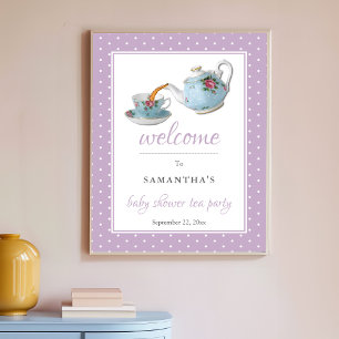 Elegante Señal de bienvenida de Baby Shower Tea Fi