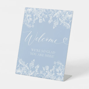 Elegante Señal de Bienvenida Vintage Algo Azul