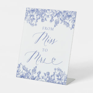 Elegante Señal Floral de Azul Polvoriento de Señor