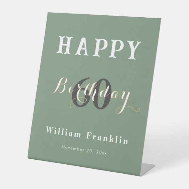 Elegante señal peatonal para la fiesta de cumpleañ (Anverso)