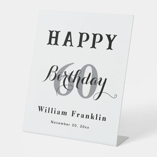 Elegante señal peatonal para la fiesta de cumpleañ (Anverso)