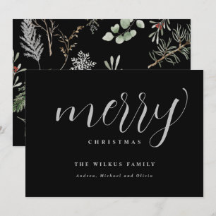 Elegante Sencilla Tarjeta de Navidades No Fotográf