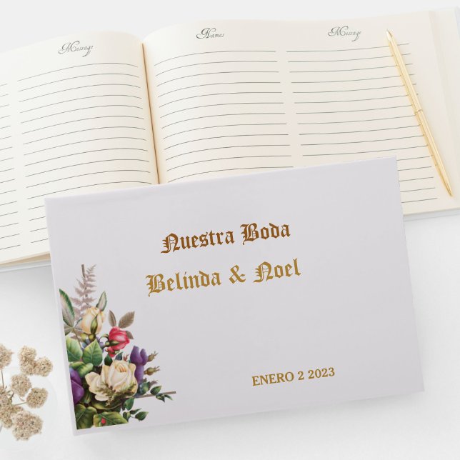 Elegante ,sencillo dorado de Boda Libro de visitas (Subido por el creador)