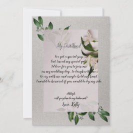 Elegante será mi invitación a la dama de honor