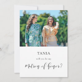 Elegante ¿Serás mi tarjeta de foto de honor Matron