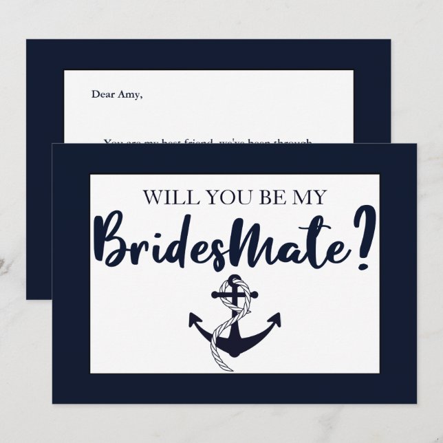 Elegante Serás Mi Tarjeta De Novia De Novia (Anverso / Reverso)
