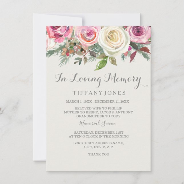 Elegante servicio de Invitación conmemorativa de l (Anverso)