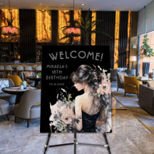 Elegante signo de bienvenida de 18º cumpleaños con