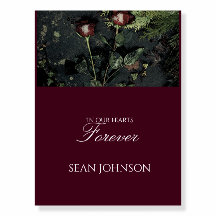 Elegante signo de bienvenida funeral oscuro Rosa d